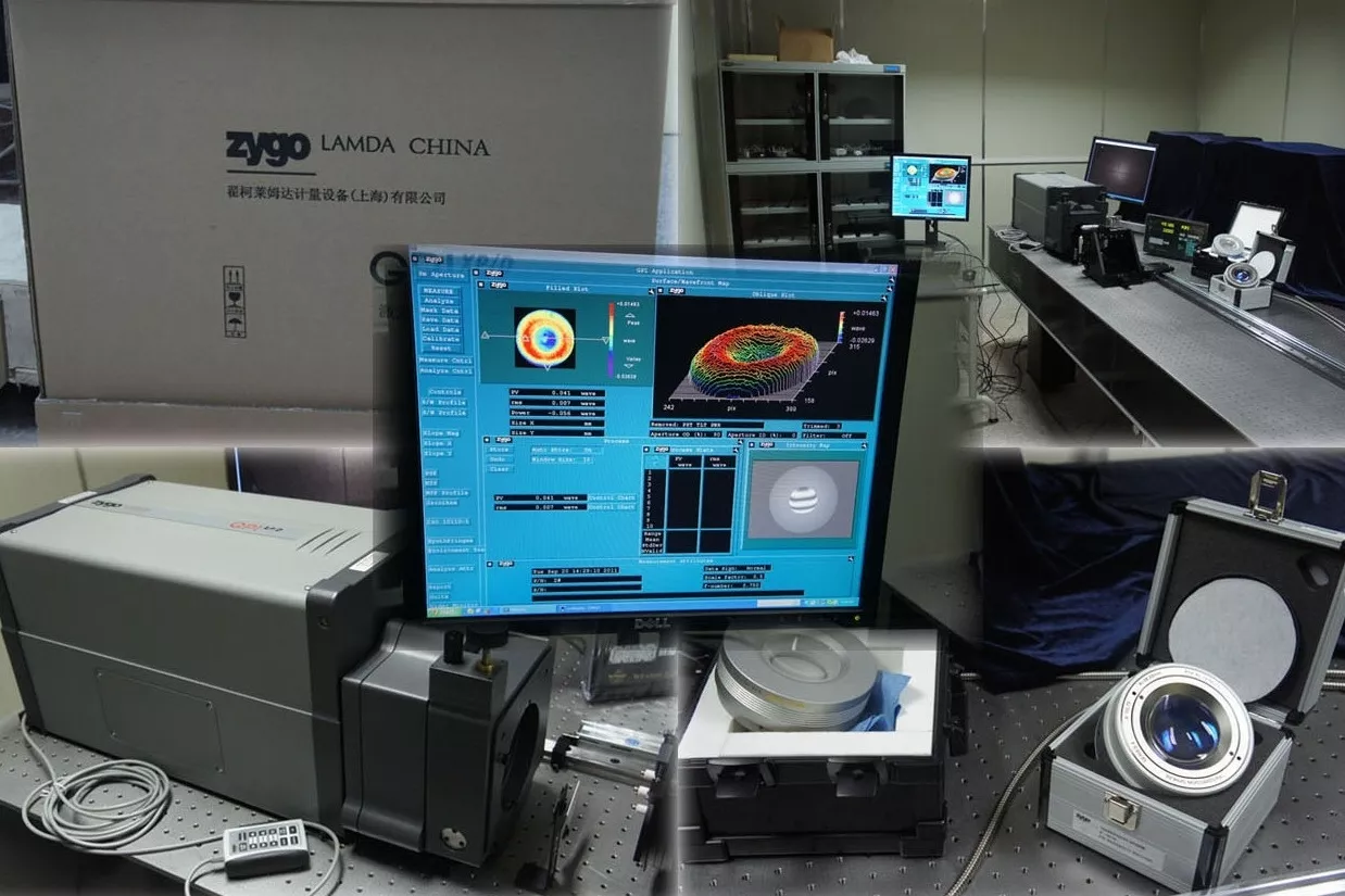 optical interferometer - ZYGO
Interferometry: Used to measure optical wavefront errors, which directly affect the lens’s performance. Phase-shifting interferometers or digital holographic interferometers compare the wavefront passing through the aspheric lens to a reference wavefront, identifying aberrations like spherical aberration or astigmatism.